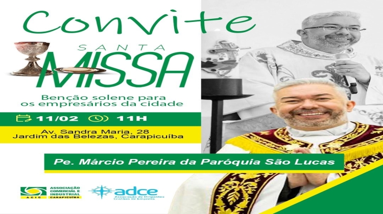 Notícia: Missa Solene para empresários da cidade