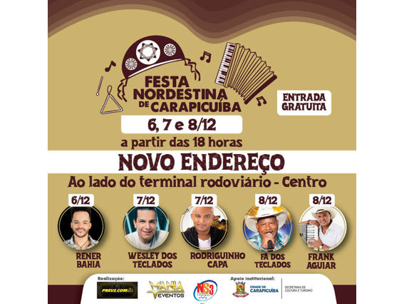 Notícia: Festa Nordestina em Carapicuíba agora em novo endereço.