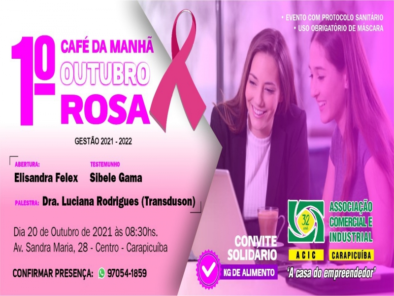 Notícia: 1º Café da Manhã Outubro Rosa - ACIC - Carapicuíba