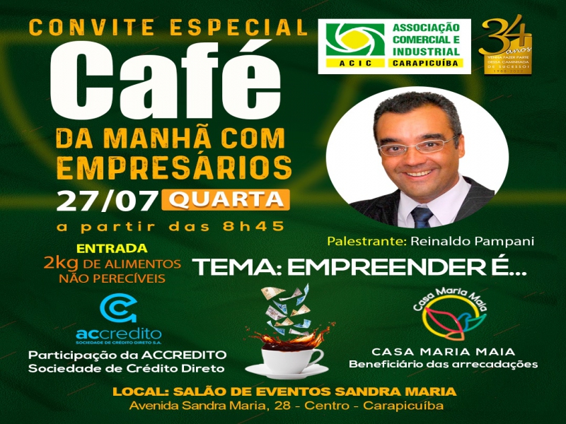 Notícia: 2º Café da Manhã com Empresários 2022 - ACIC Carapicuíba. 