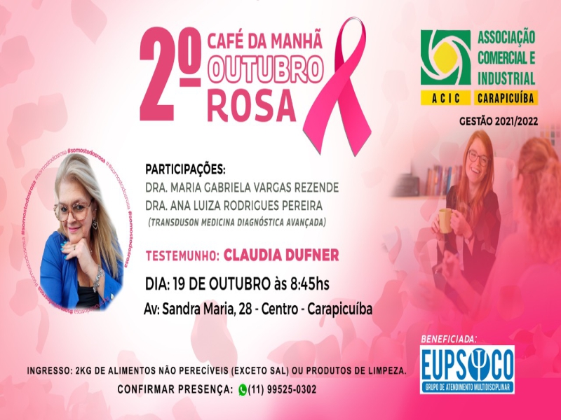 Notícia: 2º Café da Manhã Outubro Rosa - ACIC Carapicuíba